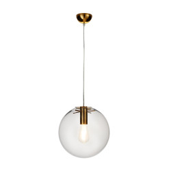LAMPA WISZĄCA Glamour TONDA SANDRA ZŁOTA 30 szklana kula bezbarwna