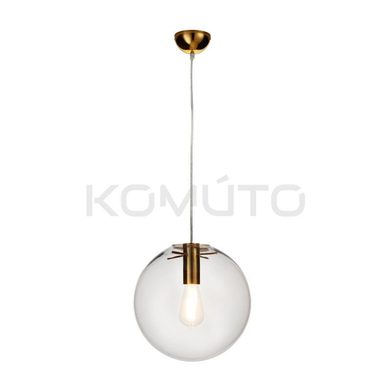 LAMPA WISZĄCA Glamour TONDA SANDRA ZŁOTA 30 szklana kula bezbarwna