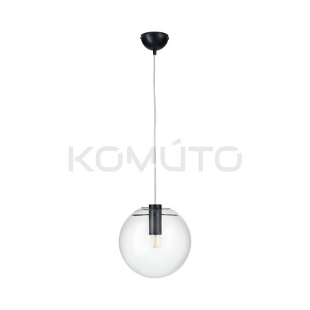 LAMPA WISZĄCA Geometryczna TONDA SANDRA CZARNA 25 bezbarwna kula