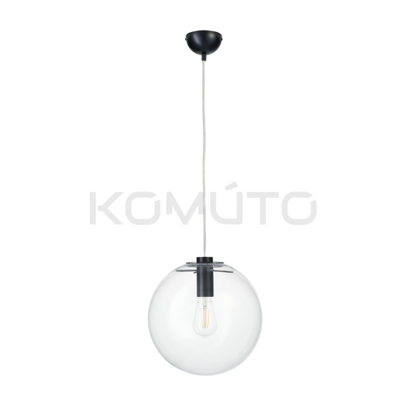 Szklana LAMPA WISZĄCA Geometryczna TONDA SANDRA CZARNA 30 kula