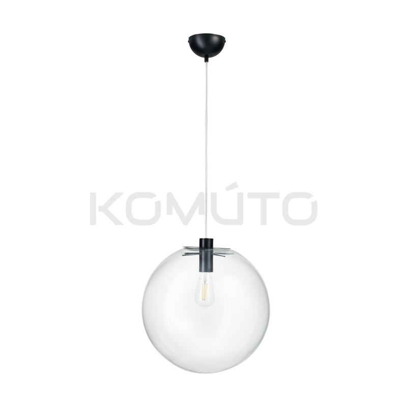 LAMPA WISZĄCA kula bezbarwna szklana TONDA SANDRA CZARNA 40