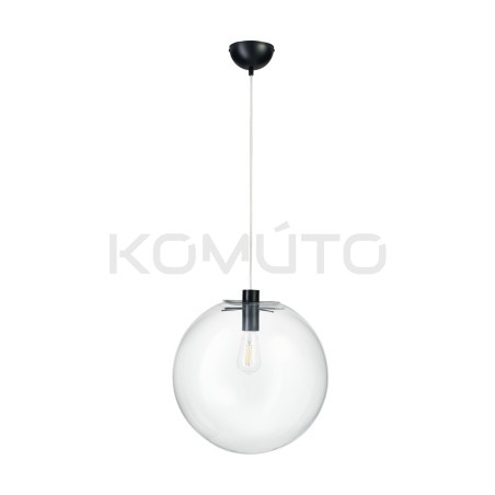 LAMPA WISZĄCA kula bezbarwna szklana TONDA SANDRA CZARNA 40