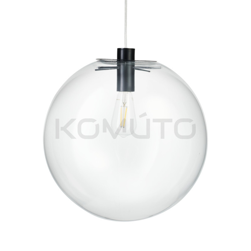 LAMPA WISZĄCA kula bezbarwna szklana TONDA SANDRA CZARNA 40 LAMPA WISZĄCA kula bezbarwna szklana TONDA SANDRA CZARNA 40