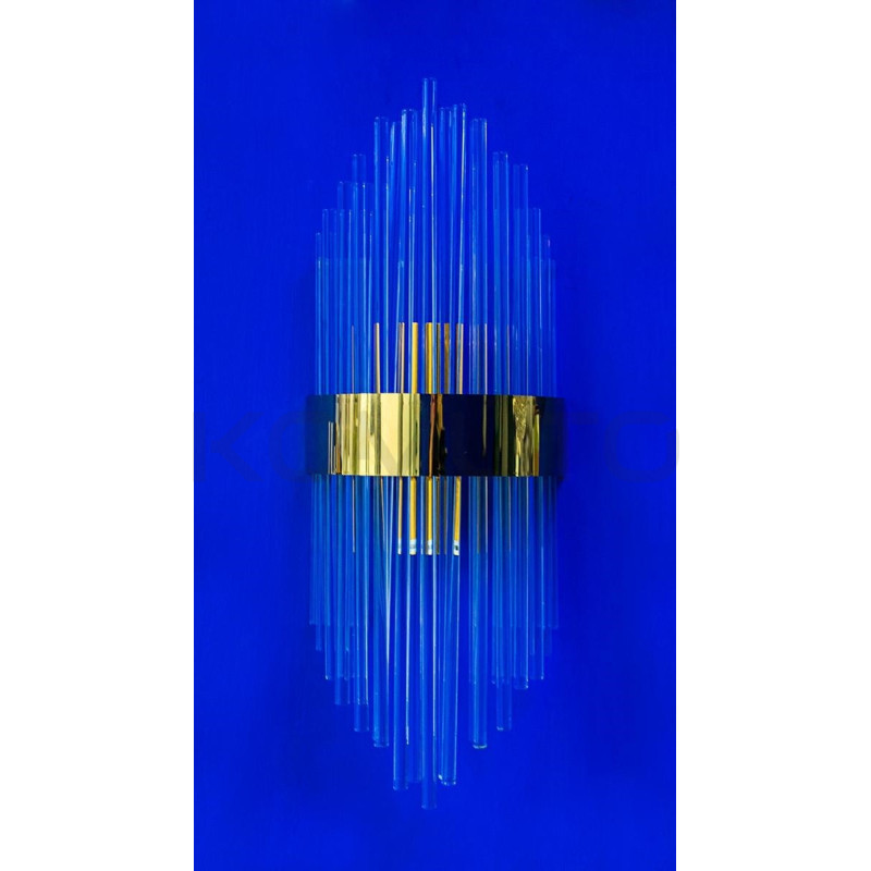 Kinkiet glamour FLORENS M kryształowe pałeczki złota opaska Kinkiet glamour FLORENS M kryształowe pałeczki złota opaska