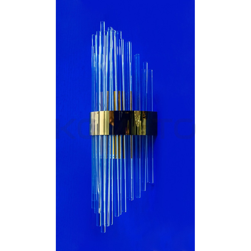 Kinkiet glamour FLORENS M kryształowe pałeczki złota opaska Kinkiet glamour FLORENS M kryształowe pałeczki złota opaska