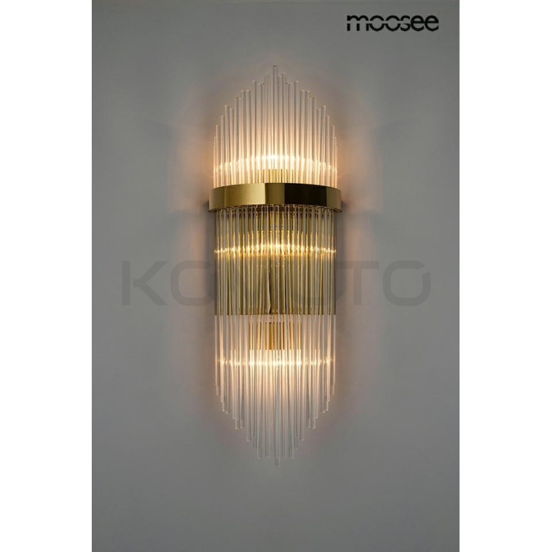 Kinkiet glamour FLORENS L kryształowe pałeczki złota opaska Kinkiet glamour FLORENS L kryształowe pałeczki złota opaska