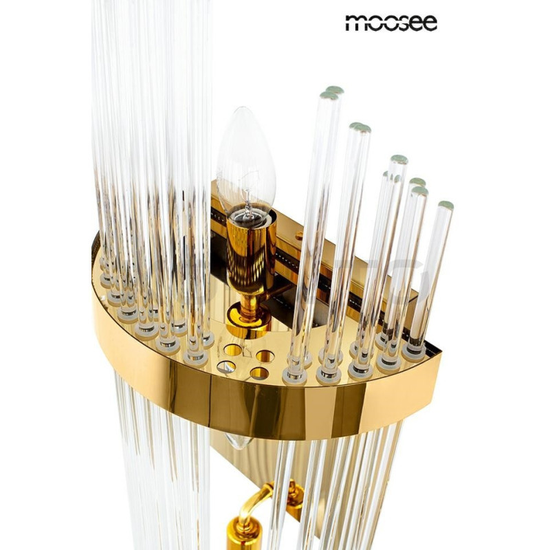 Kinkiet glamour FLORENS L kryształowe pałeczki złota opaska Kinkiet glamour FLORENS L kryształowe pałeczki złota opaska