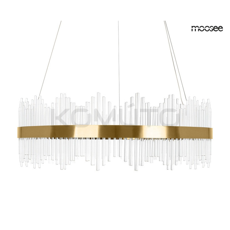 Lampa wisząca glamour Florens 80 złota kryształowe pałeczki