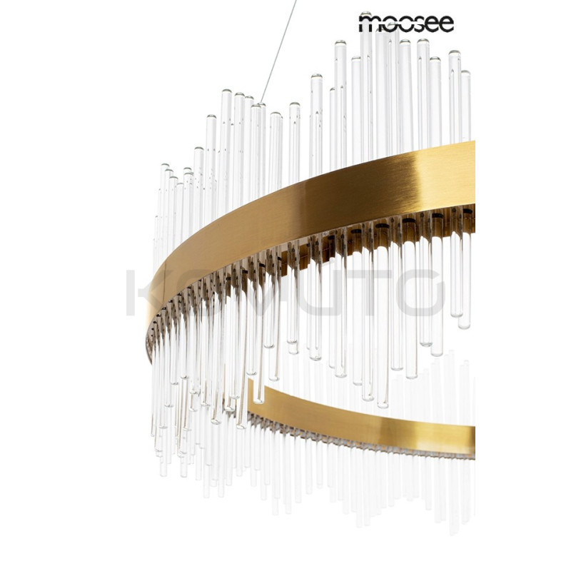 Lampa wisząca glamour Florens 80 złota kryształowe pałeczki