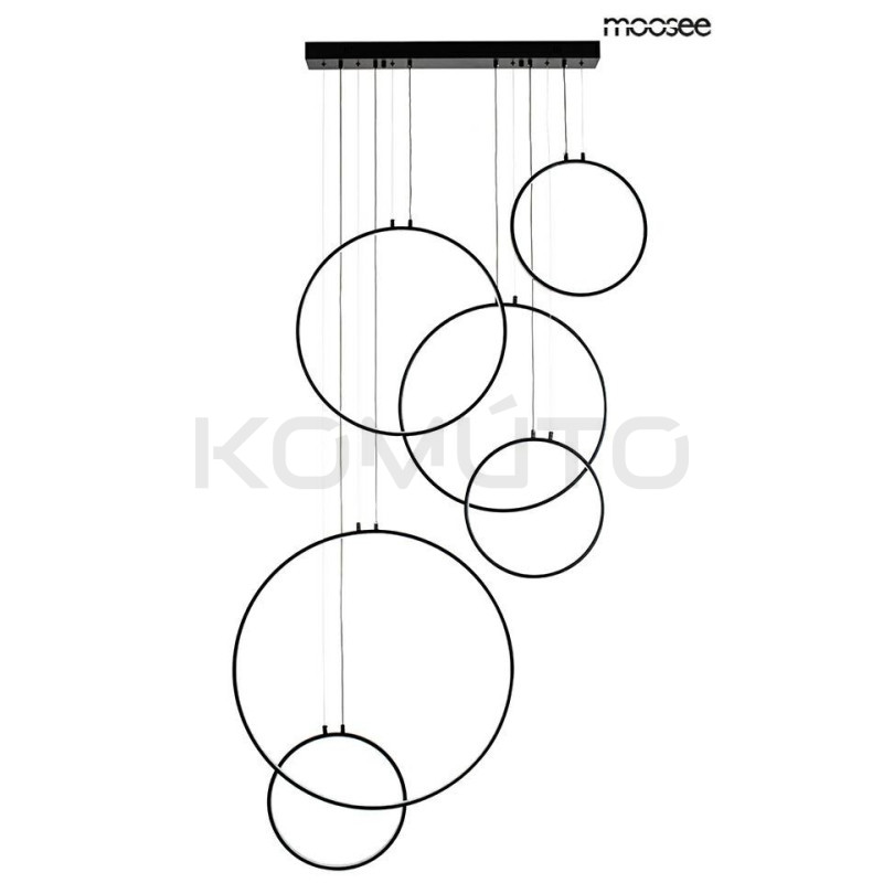 Lampa wisząca geometryczna led CIRCULO Six czarna