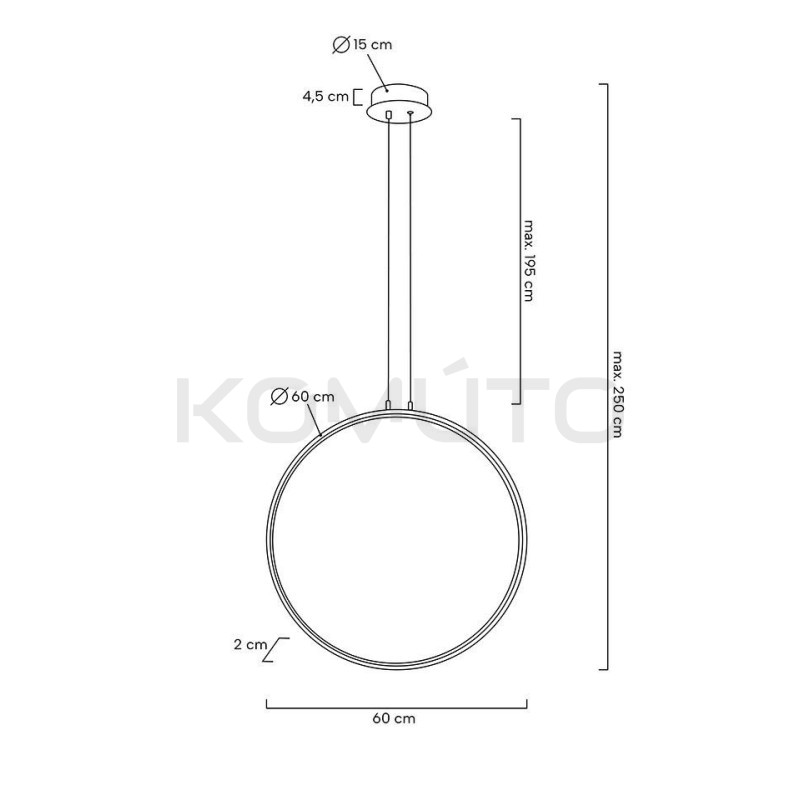 Czarna Lampa geometryczna pionowa led CIRCULO 60 czarny okrąg Czarna Lampa geometryczna pionowa led CIRCULO 60 czarny okrąg