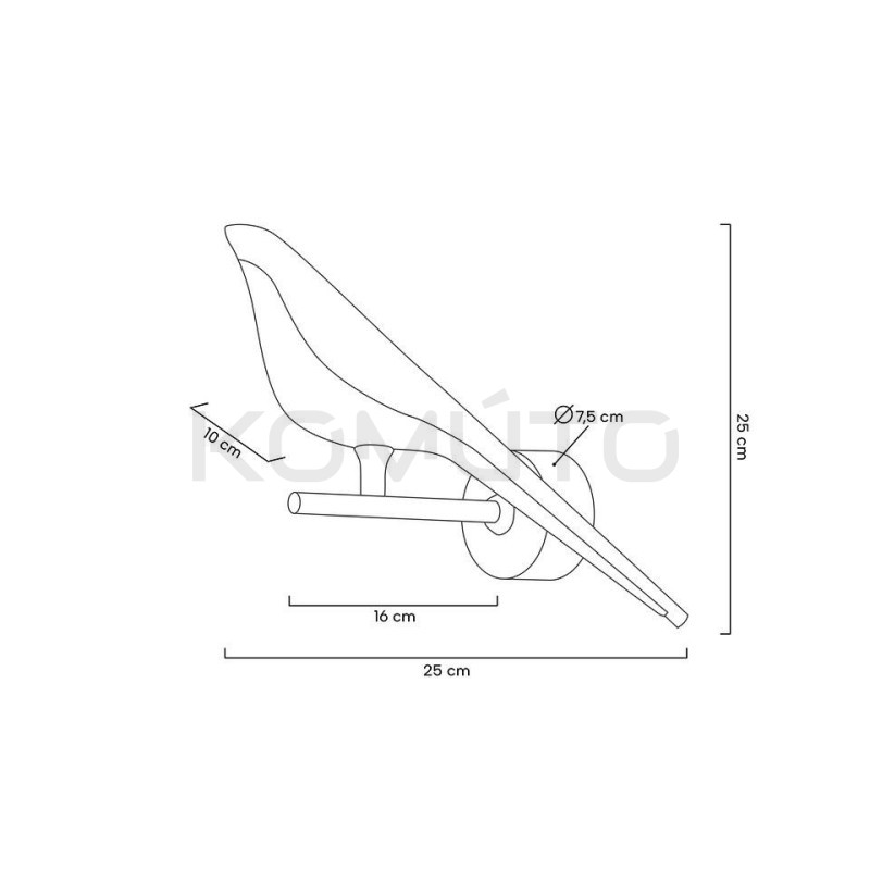 Kinkiet glamour BIRD ptaszek złoty słowik na gałązce
