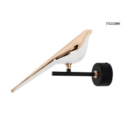 Kinkiet glamour BIRD ptaszek złoty słowik na gałązce