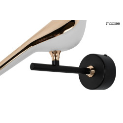 Kinkiet glamour BIRD ptaszek złoty słowik na gałązce