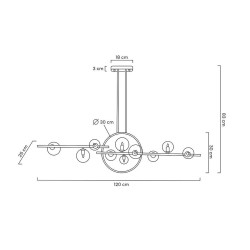 Nowoczesna Lampa wisząca ALURE TWIN 120 pozioma czarna nad stół Nowoczesna Lampa wisząca ALURE TWIN 120 pozioma czarna nad stół