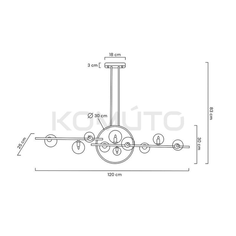 Nowoczesna Lampa wisząca ALURE TWIN 120 pozioma czarna nad stół Nowoczesna Lampa wisząca ALURE TWIN 120 pozioma czarna nad stół