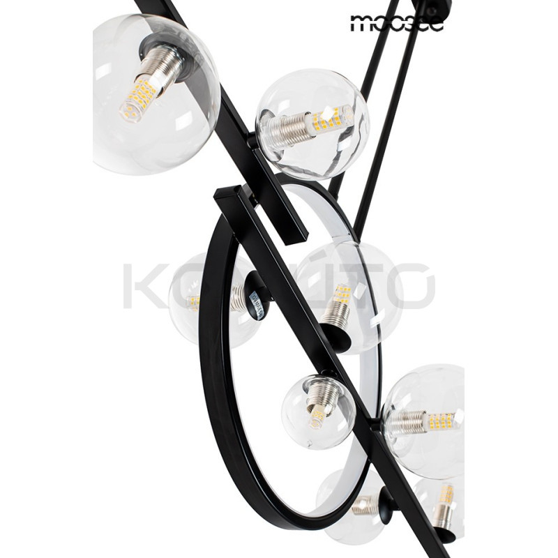 Nowoczesna Lampa wisząca ALURE TWIN 120 pozioma czarna nad stół Nowoczesna Lampa wisząca ALURE TWIN 120 pozioma czarna nad stół