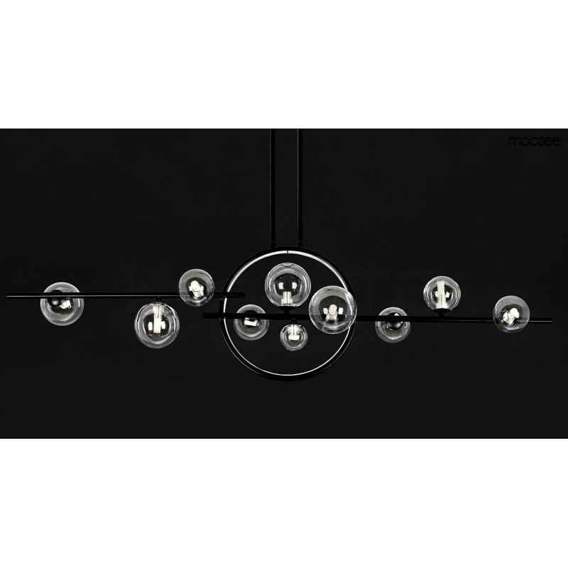 Nowoczesna Lampa wisząca ALURE TWIN 120 pozioma czarna nad stół Nowoczesna Lampa wisząca ALURE TWIN 120 pozioma czarna nad stół