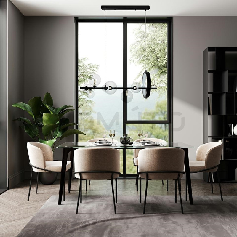 Nowoczesna  czarna Lampa wisząca ALURE Line 90 szklane klosze Nowoczesna  czarna Lampa wisząca ALURE Line 90 szklane klosze