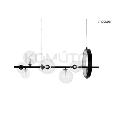 Nowoczesna  czarna Lampa wisząca ALURE Line 90 szklane klosze