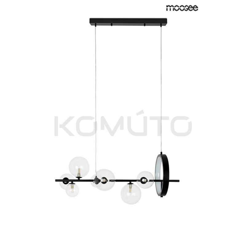 Nowoczesna  czarna Lampa wisząca ALURE Line 90 szklane klosze Nowoczesna  czarna Lampa wisząca ALURE Line 90 szklane klosze