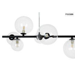 Nowoczesna  czarna Lampa wisząca ALURE Line 90 szklane klosze Nowoczesna  czarna Lampa wisząca ALURE Line 90 szklane klosze