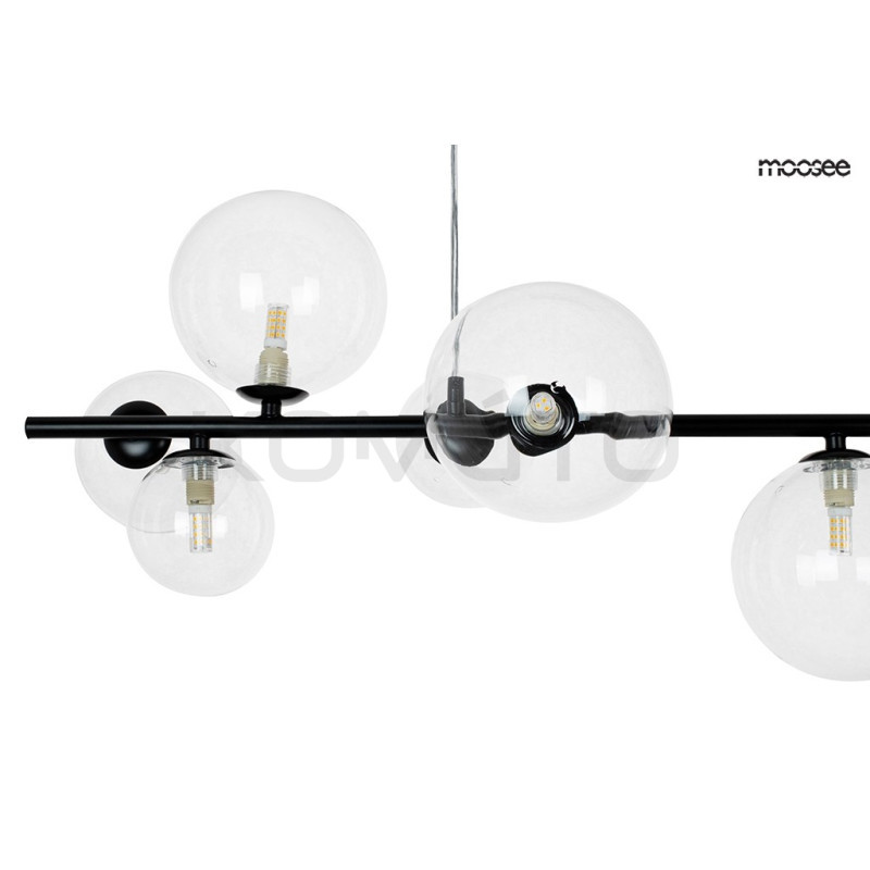 Nowoczesna  czarna Lampa wisząca ALURE Line 90 szklane klosze Nowoczesna  czarna Lampa wisząca ALURE Line 90 szklane klosze