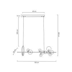 Długa Lampa wisząca ALURE Line 120 nad długi stół nad wyspę Długa Lampa wisząca ALURE Line 120 nad długi stół nad wyspę
