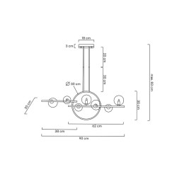 Nowoczesna Lampa wisząca ALURE LINE TWIN 90 pozioma czarna Nowoczesna Lampa wisząca ALURE LINE TWIN 90 pozioma czarna