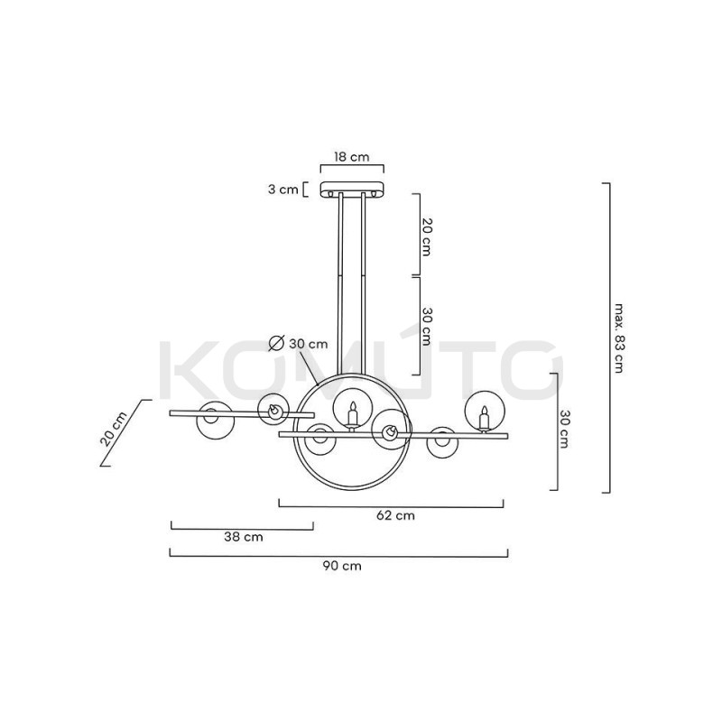 Nowoczesna Lampa wisząca ALURE LINE TWIN 90 pozioma czarna Nowoczesna Lampa wisząca ALURE LINE TWIN 90 pozioma czarna