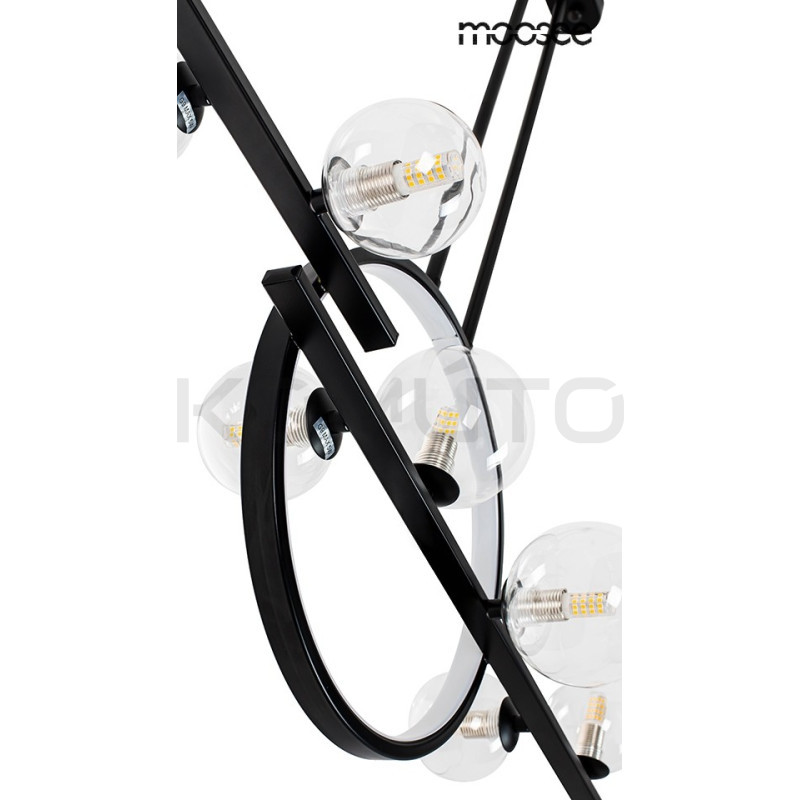 Nowoczesna Lampa wisząca ALURE LINE TWIN 90 pozioma czarna Nowoczesna Lampa wisząca ALURE LINE TWIN 90 pozioma czarna