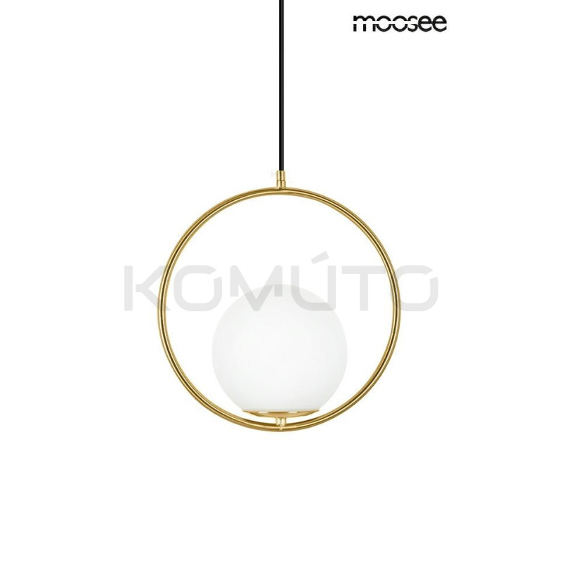 Lampa wisząca Aurelia 25 złota z białym kloszem 