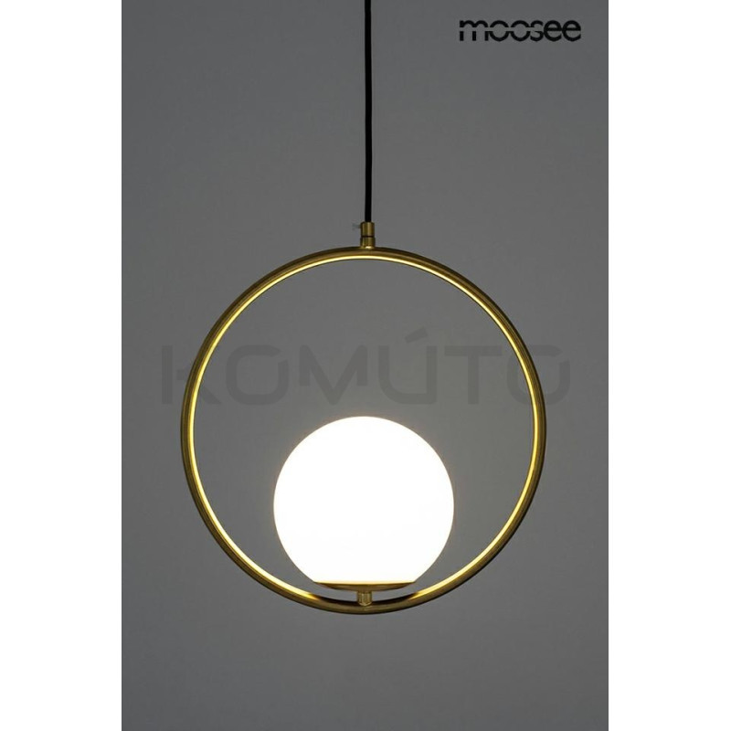 Lampa wisząca Aurelia 25 złota z białym kloszem  Lampa wisząca Aurelia 25 złota z białym kloszem