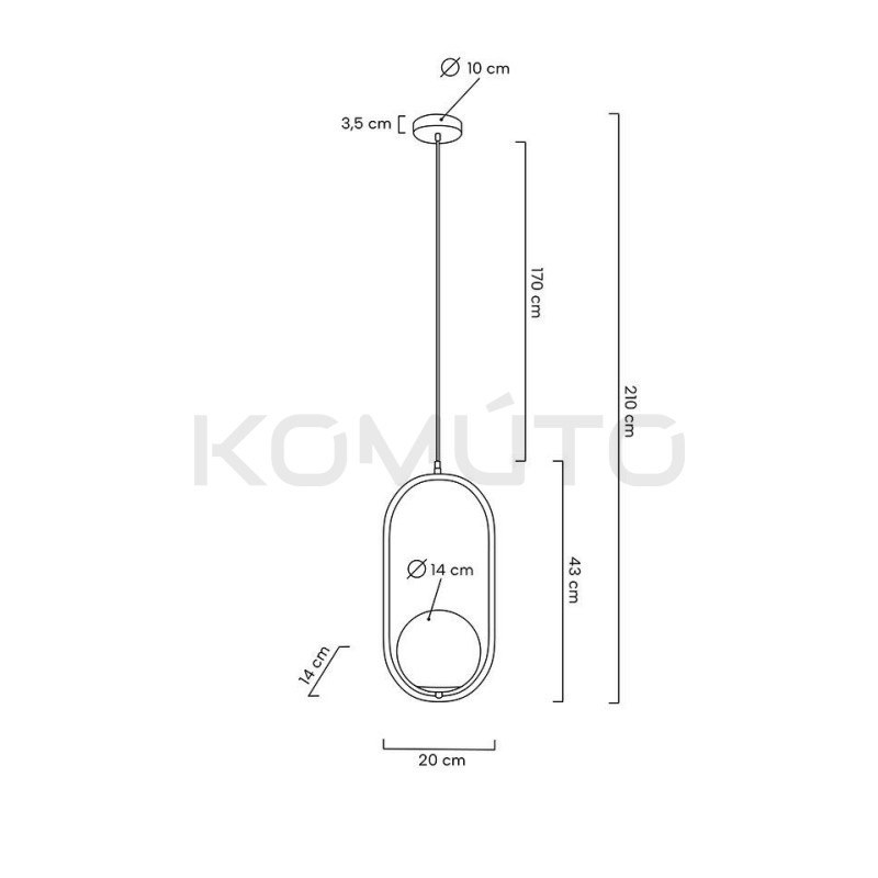Lampa wisząca Aurelia 40 złota oprawa plus biały klosz kula Lampa wisząca Aurelia 40 złota oprawa plus biały klosz kula