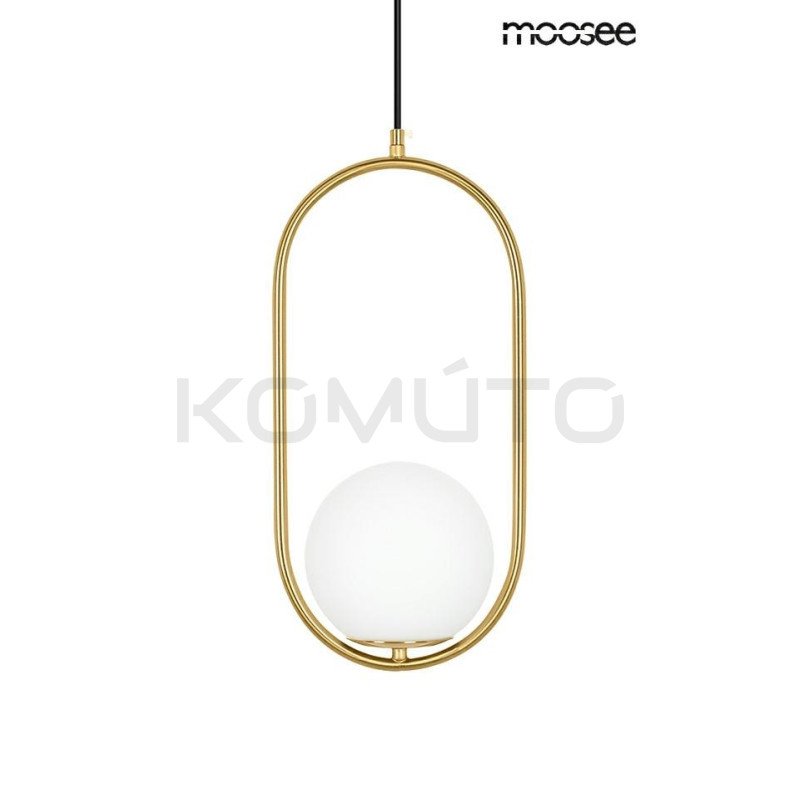 Lampa wisząca Aurelia 40 złota oprawa plus biały klosz kula