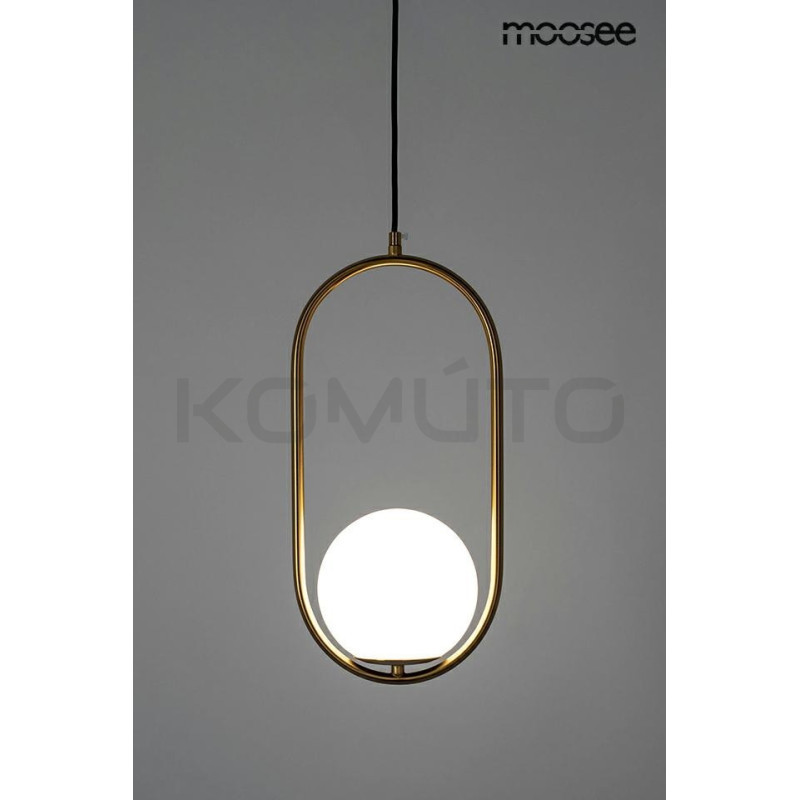 Lampa wisząca Aurelia 40 złota oprawa plus biały klosz kula Lampa wisząca Aurelia 40 złota oprawa plus biały klosz kula