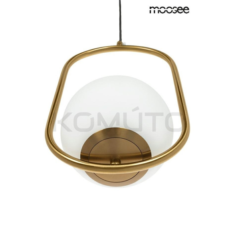 Lampa wisząca Aurelia 50 złota oprawa biały klosz kula Lampa wisząca Aurelia 50 złota oprawa biały klosz kula