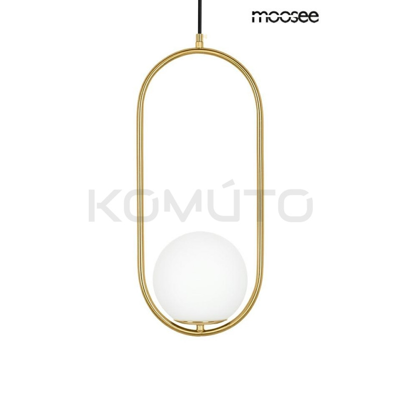 Lampa wisząca Aurelia 50 złota oprawa biały klosz kula