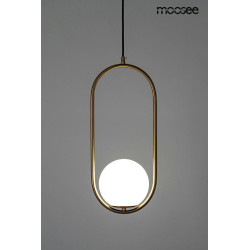 Lampa wisząca Aurelia 50 złota oprawa biały klosz kula Lampa wisząca Aurelia 50 złota oprawa biały klosz kula