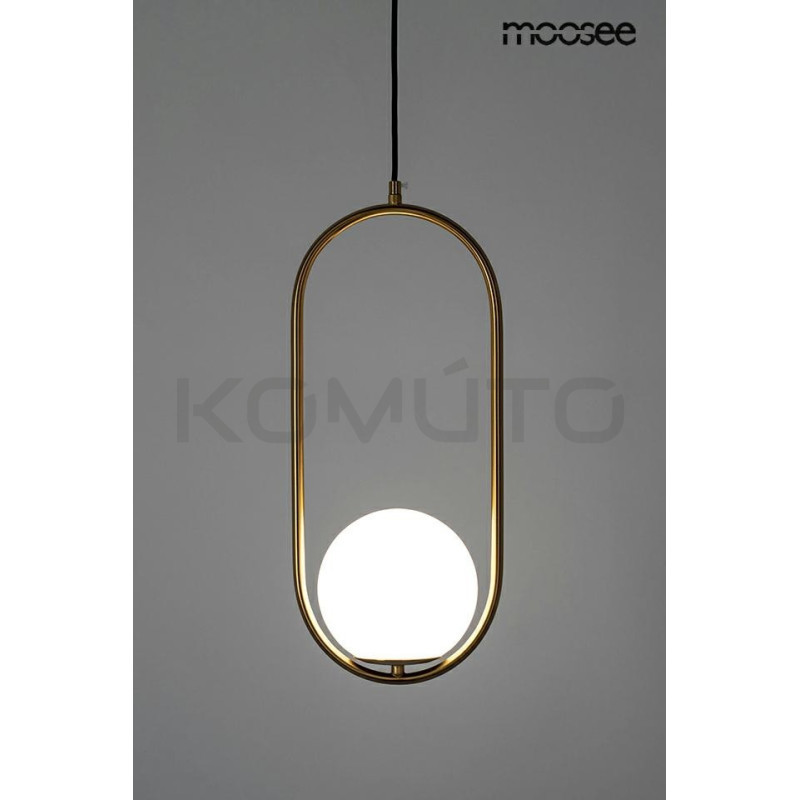 Lampa wisząca Aurelia 50 złota oprawa biały klosz kula Lampa wisząca Aurelia 50 złota oprawa biały klosz kula