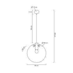 Geometryczna Lampa Wisząca Sandra 35 szklana kula przezroczysta Geometryczna Lampa Wisząca Sandra 35 szklana kula przezroczysta