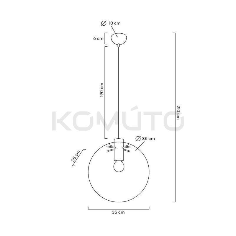 Geometryczna Lampa Wisząca Sandra 35 szklana kula przezroczysta Geometryczna Lampa Wisząca Sandra 35 szklana kula przezroczysta