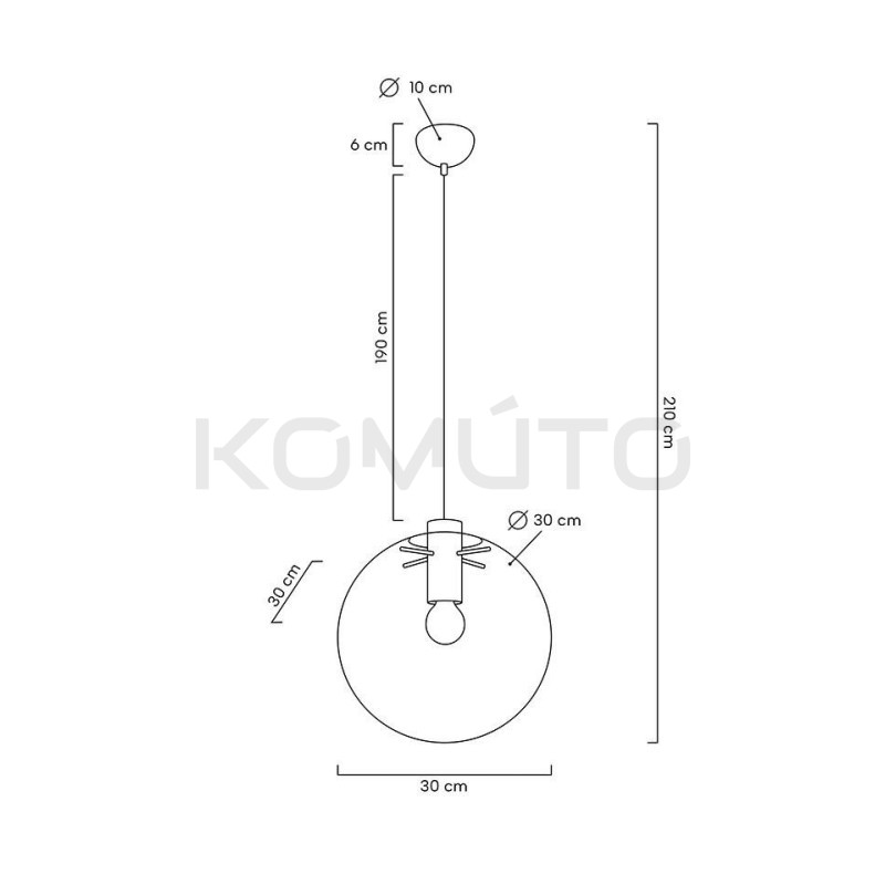 Lampa Wisząca Sandra 30 szklana kula Lampa Wisząca Sandra 30 szklana kula