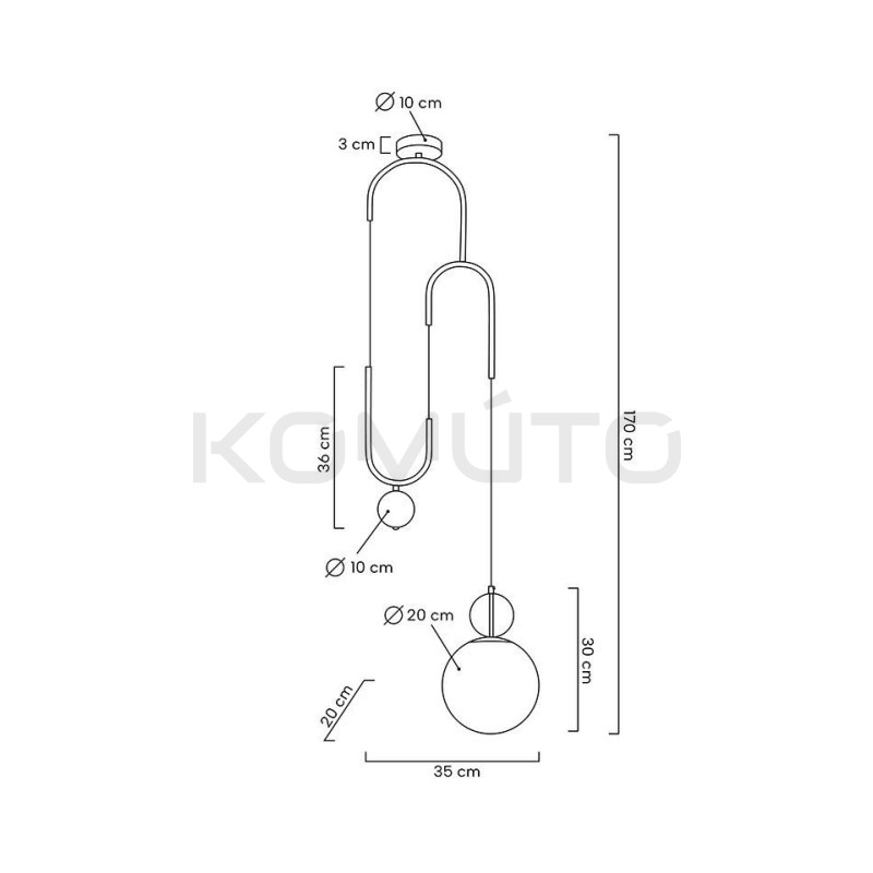 Asymetryczna Lampa wisząca Lift złota – elegancja i luksus