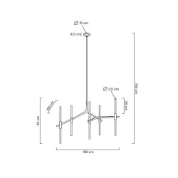 Lampa Wisząca glamour Candelabr 10 geometryczna nowoczesna