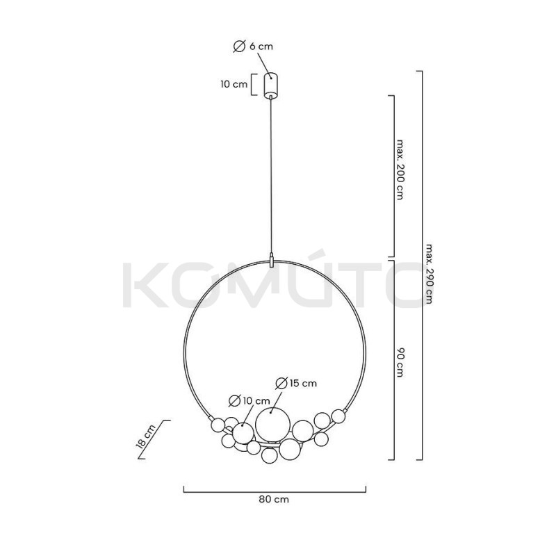 Lampa wisząca ROCIO elegancki design i mocne światło 14 kloszy Lampa wisząca ROCIO elegancki design i mocne światło 14 kloszy