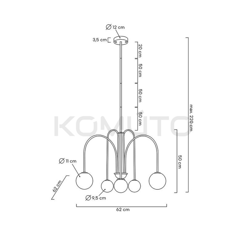 Lampa wisząca glamour NERI złota białe klosze do salonu Lampa wisząca glamour NERI złota białe klosze do salonu