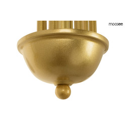 Lampa wisząca glamour NERI złota białe klosze do salonu Lampa wisząca glamour NERI złota białe klosze do salonu