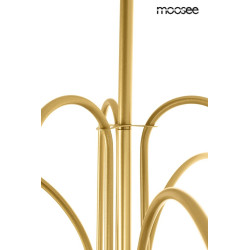 Lampa wisząca glamour NERI złota białe klosze do salonu Lampa wisząca glamour NERI złota białe klosze do salonu