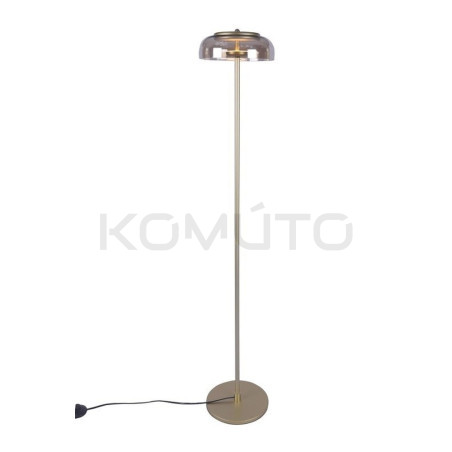 Lampa Stojąca Przezroczysta Eden Disco Złota szklany klosz